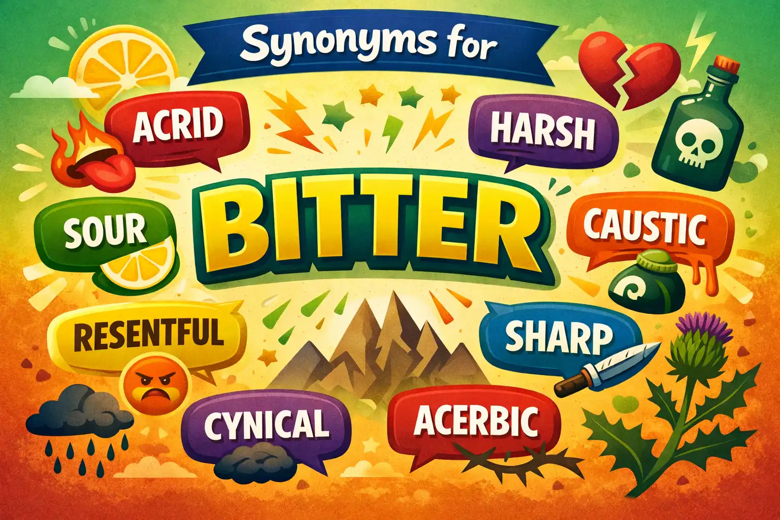 synonyms for bitter