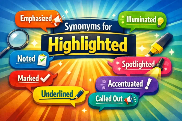 synonyms for highlighted