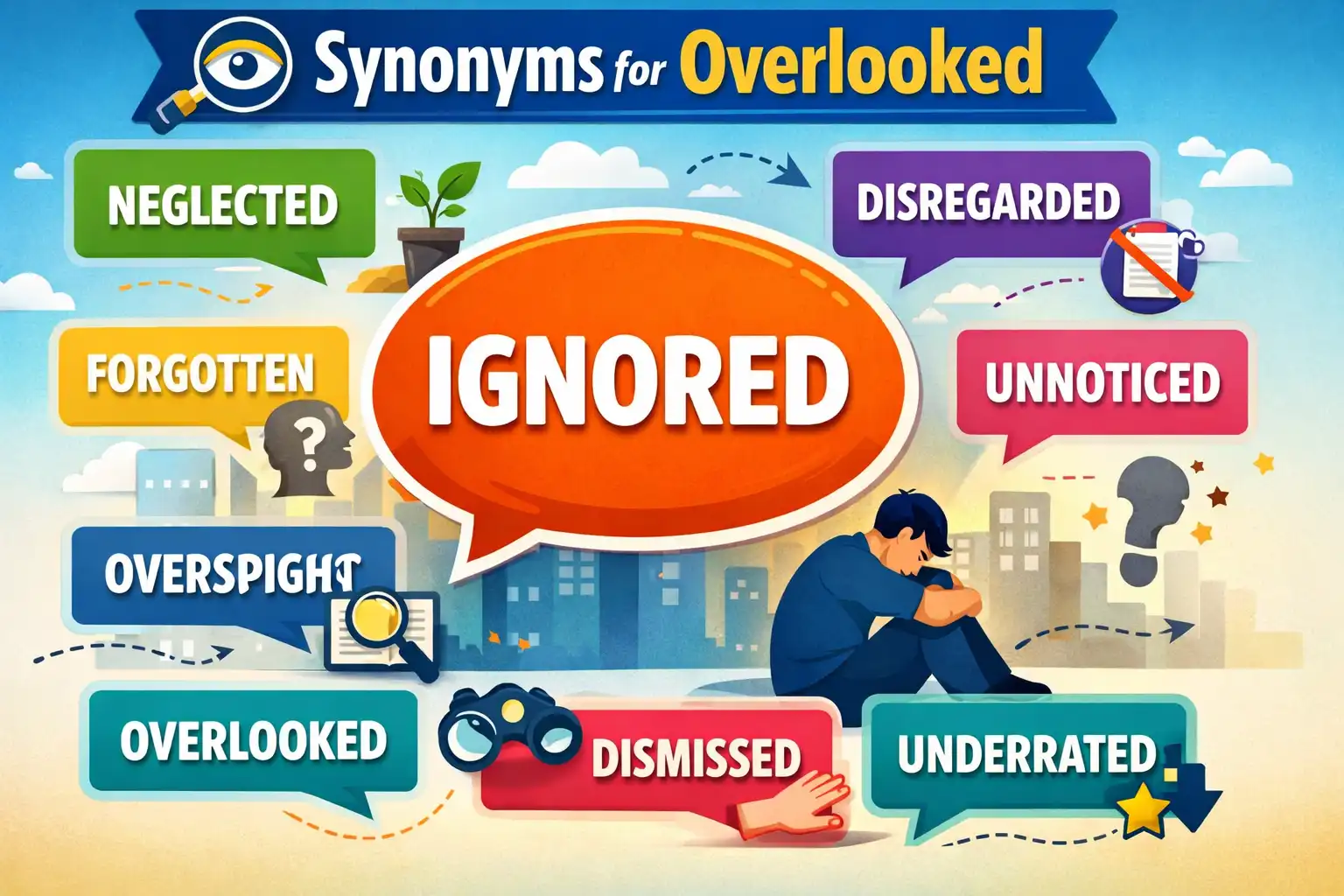 synonyms for overlooked