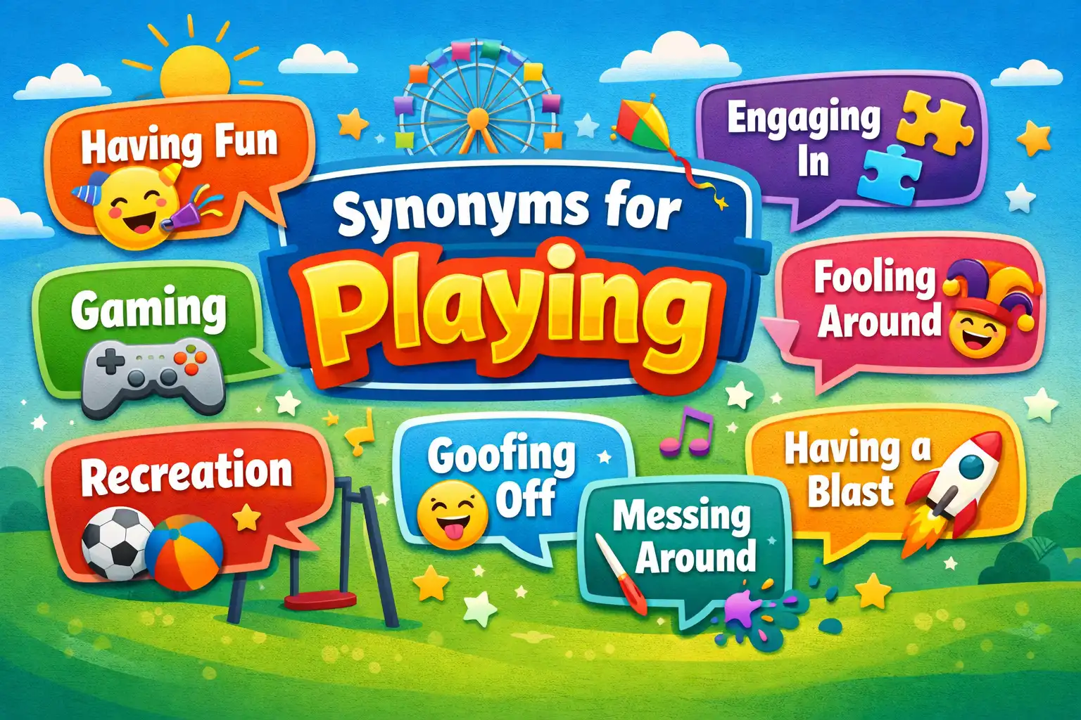 synonyms for playing