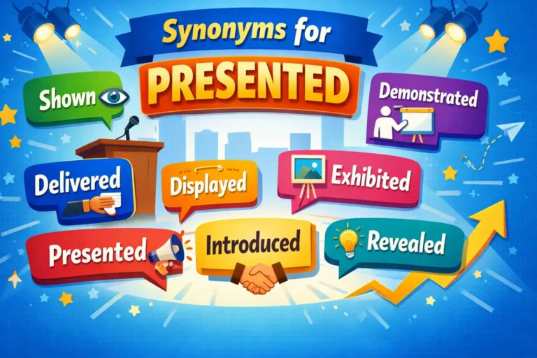 synonyms for presented