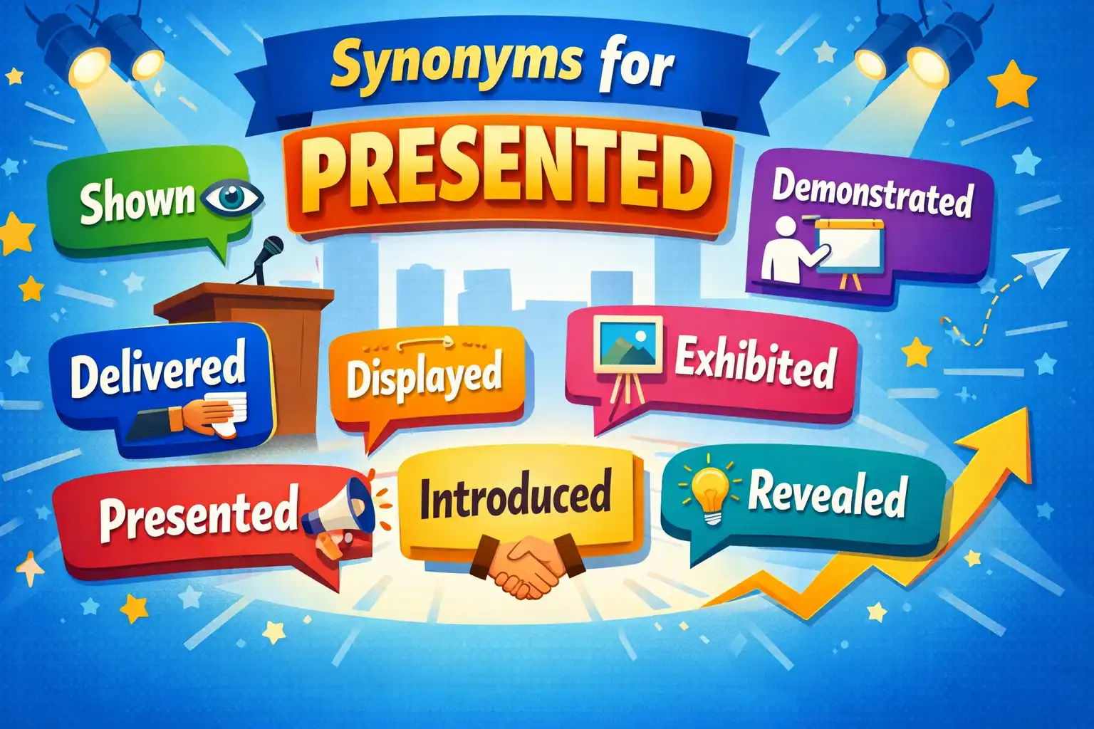synonyms for presented