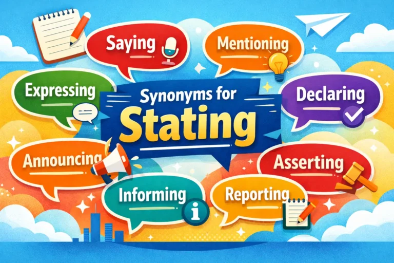synonyms for stating