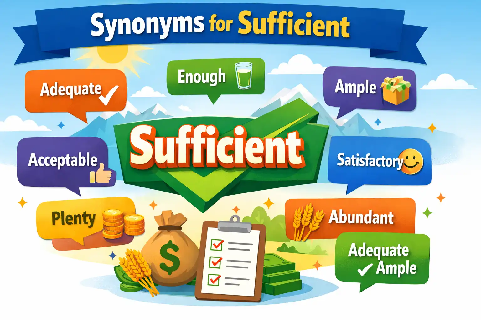 synonyms of sufficient