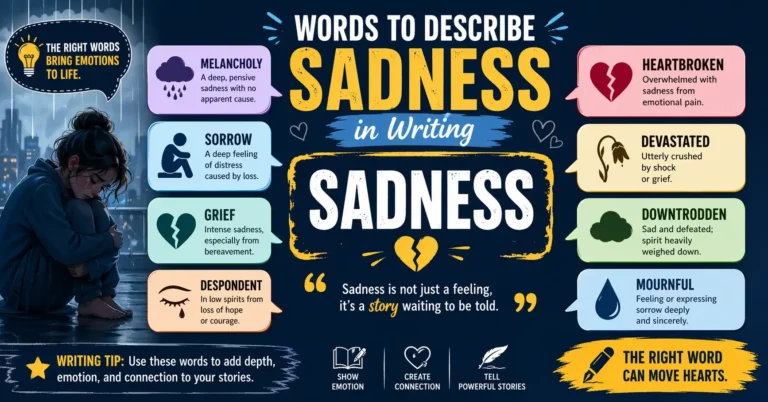 words to describe sadness in writing