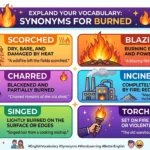 synonyms for burned
