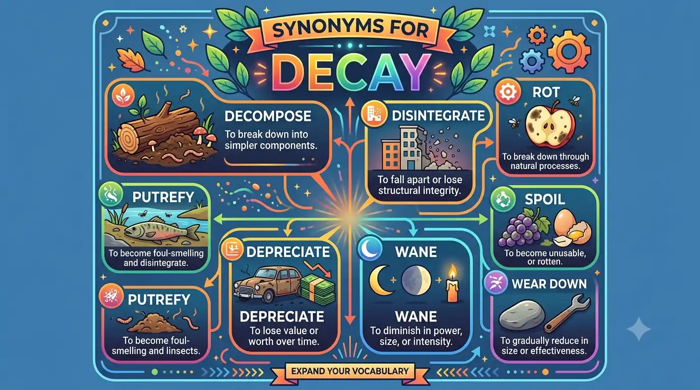 synonyms for decay