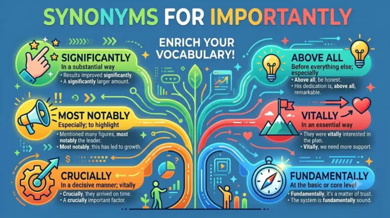 synonyms for importantly