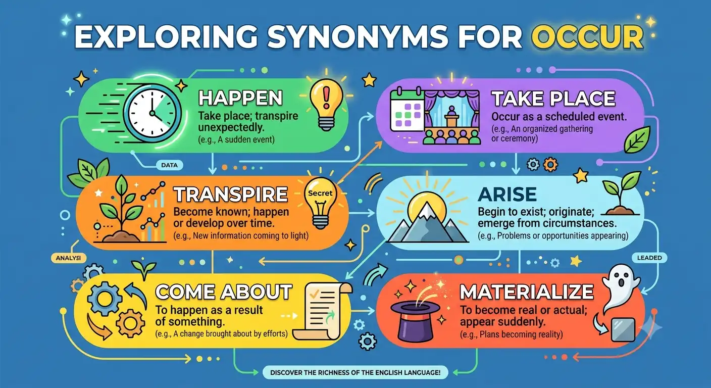synonyms for occur
