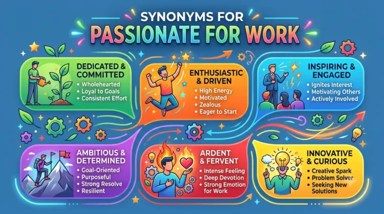 synonyms for passionate for work