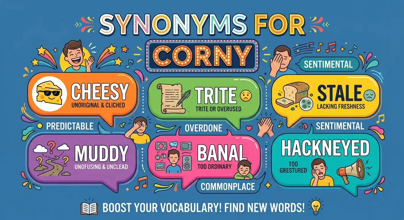 synonyms for corny