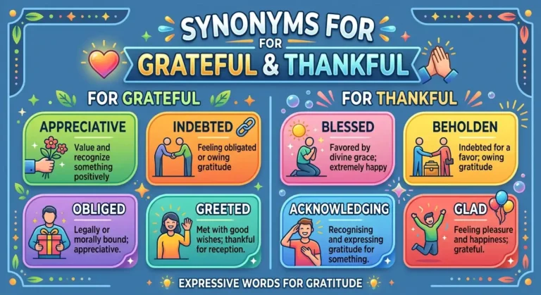 synonyms for grateful and thankful