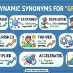 synonyms for grew