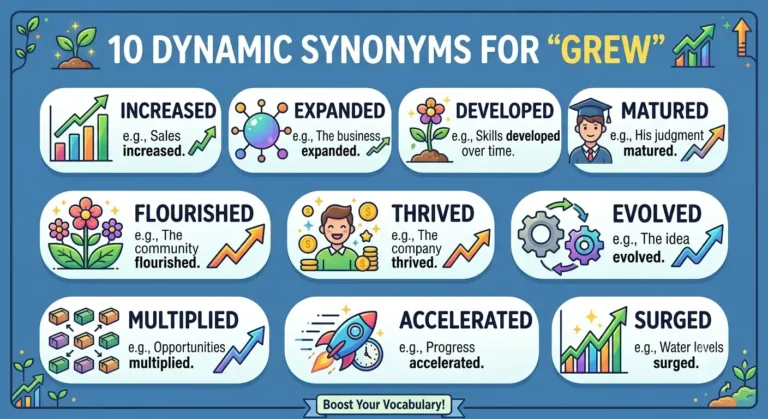 synonyms for grew