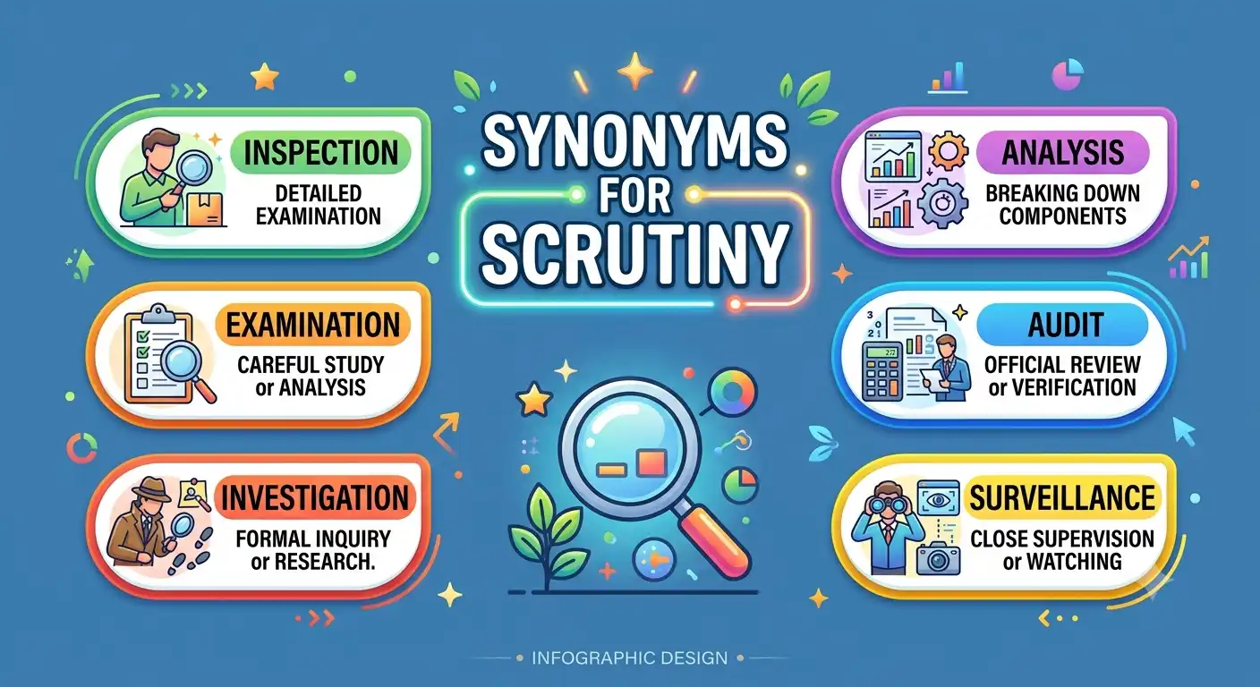 synonyms for scrutiny