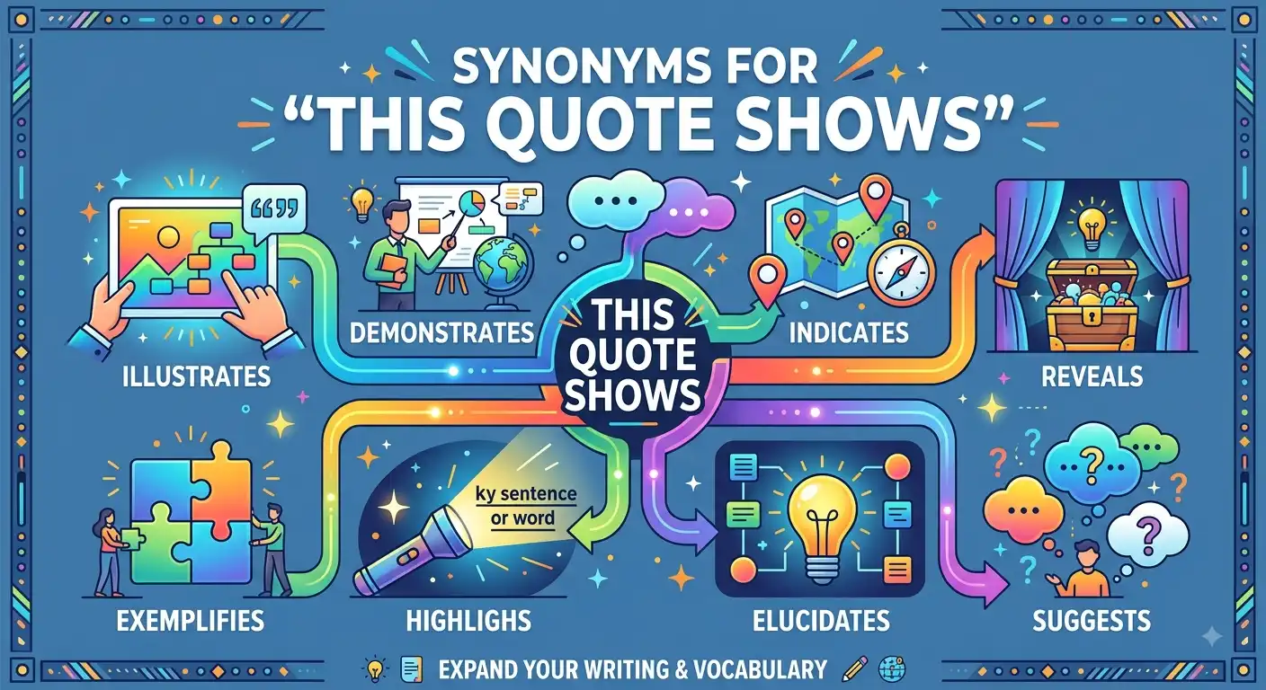 synonyms for this quote shows