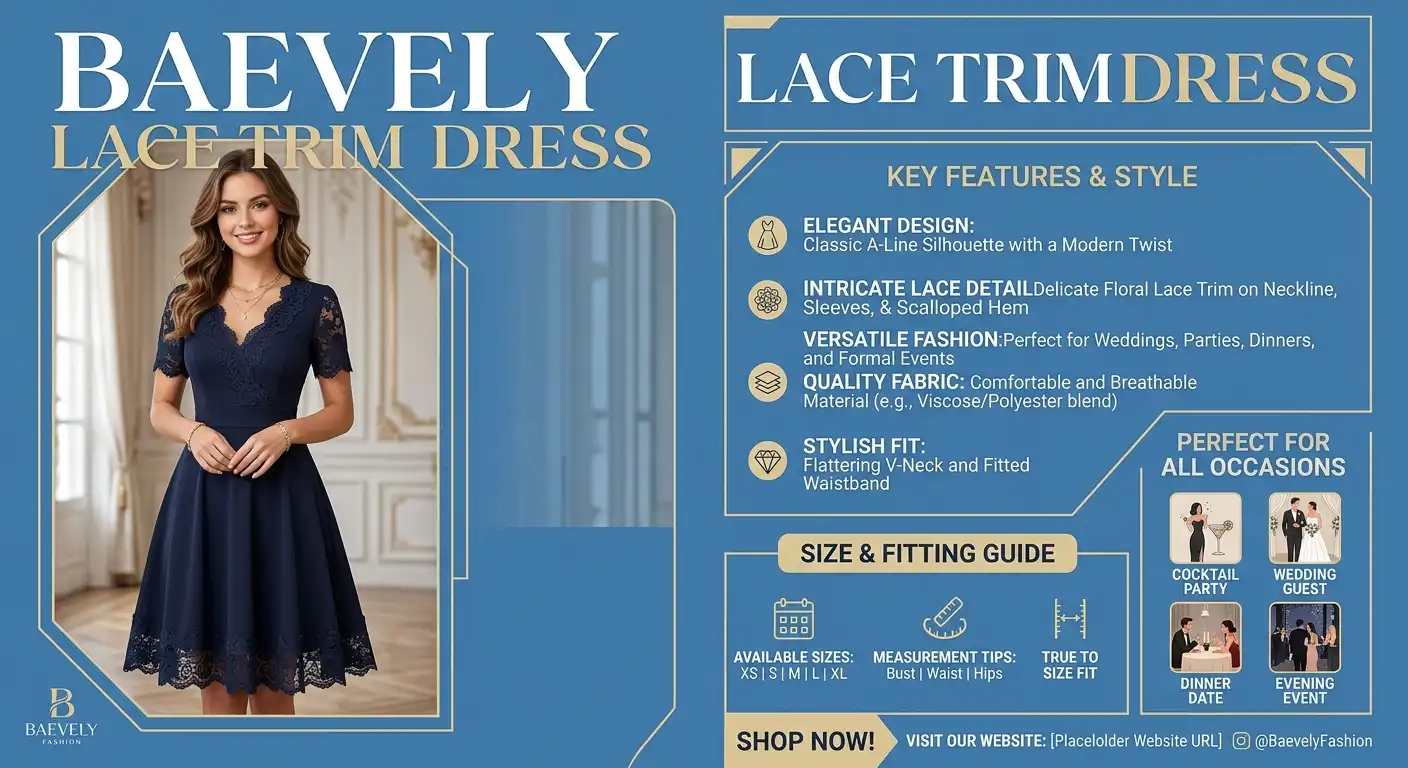 baevely lace trim dress